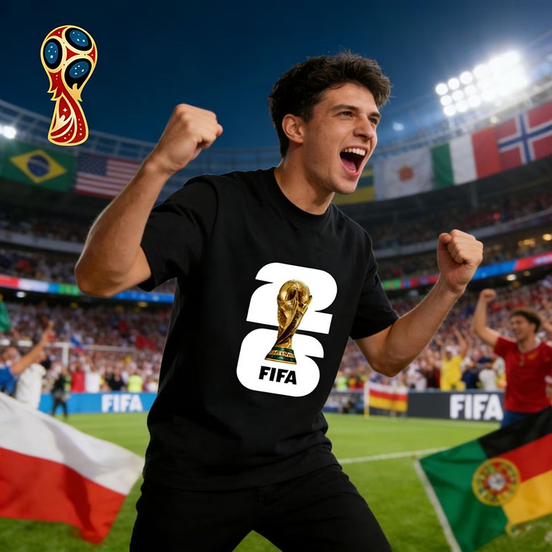 FIFA World Cup Themed Men's Summer Loose Casual T-Shirt - Fan Celebration  Tee