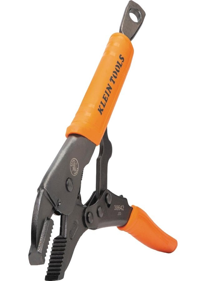 Klein Tools 38642 Locking Pliers with Straight Jaw, Quick Release Handles, Hardened Teeth, Intuitive Thumb Knob, for Universal Use, 10-Inch - Image 4
