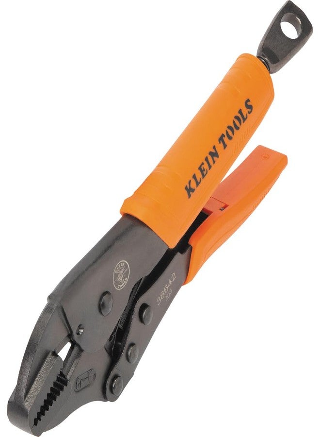 Klein Tools 38642 Locking Pliers with Straight Jaw, Quick Release Handles, Hardened Teeth, Intuitive Thumb Knob, for Universal Use, 10-Inch - Image 2