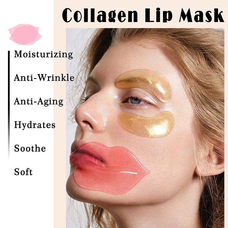 VEZE Lip Masks 20 Pcs, Mask for Dry Lip, Sheets, Collagen Skin Care, Crystal Pads Moisturizing, Anti-Wrinkle, Anti-Aging, Firms & Hydrates Lips, Sleep Pink Count (Pack of 1) - Image 5