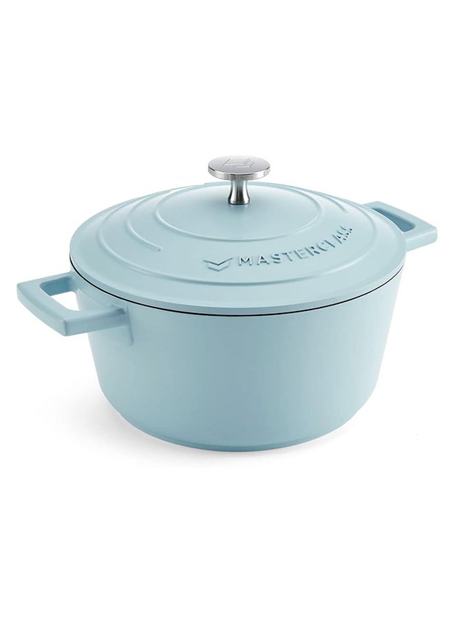 MASTERCLASS - MasterClass Small Casserole Dish with Lid 2.5L/20 cm, Lightweight Cast Aluminium, Induction Hob and Oven Safe, Sky Blue - Image 1