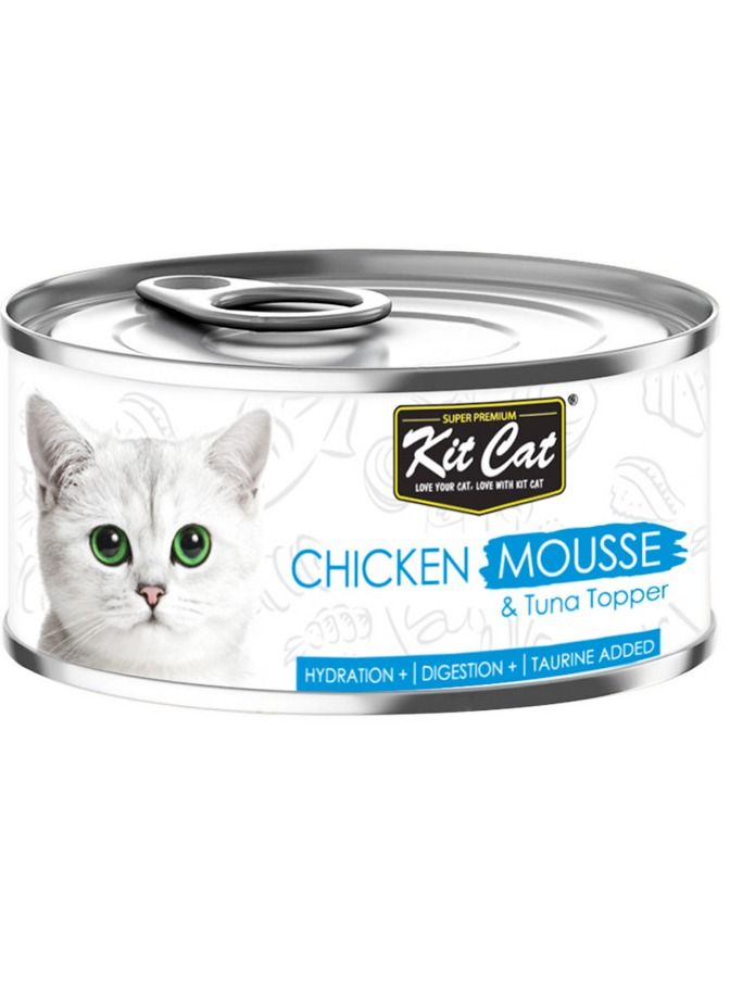 Kit Cat 24PC Kit Cat Chicken Mousse with Tuna Topper 80g - Image 2