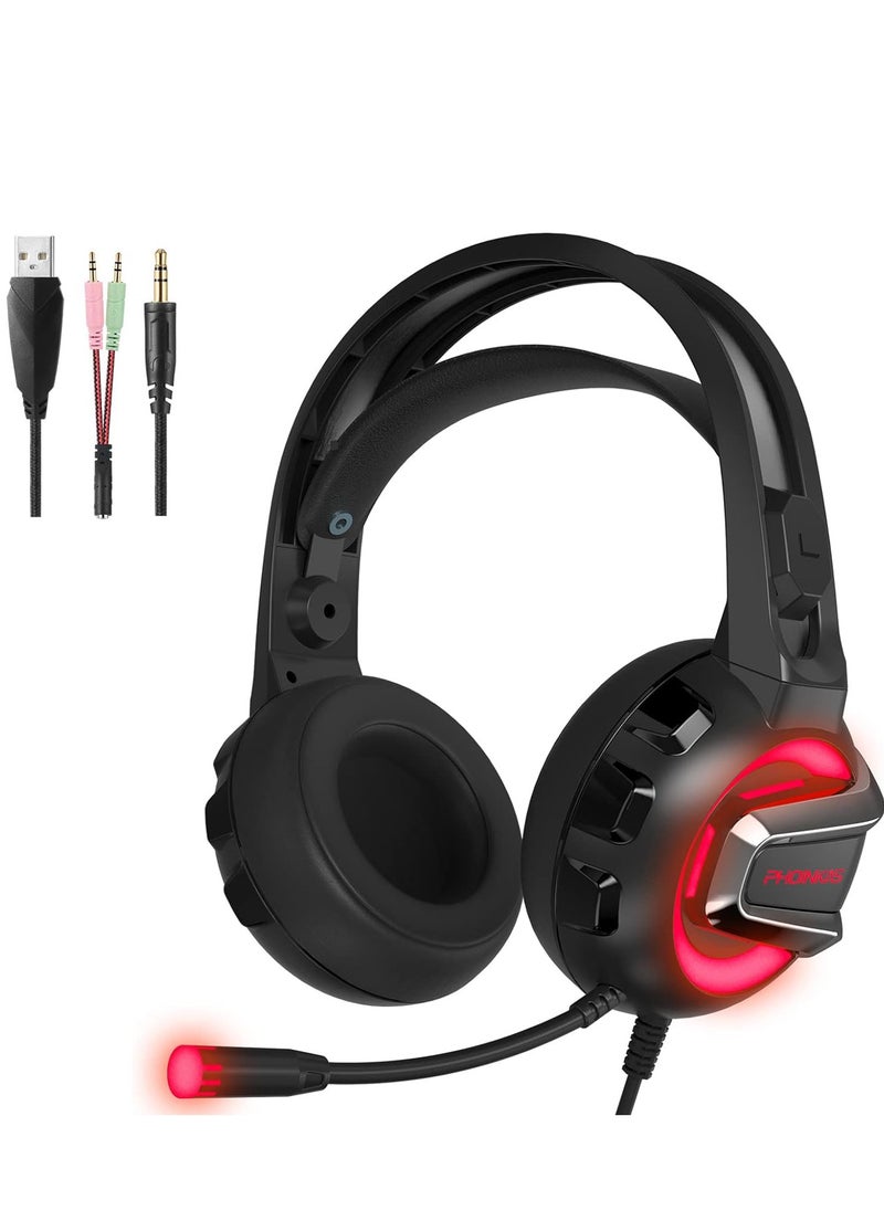 H4 Gaming Headset with Microphone LED Light, 3.5mm input - for PC, PS4, Xbox One, Nintendo Switch - pzsku/Z9FF4809E41ED6BCDFFC4Z/45/_/1728229275/d14dd288-6778-4b54-9699-427155aa7794