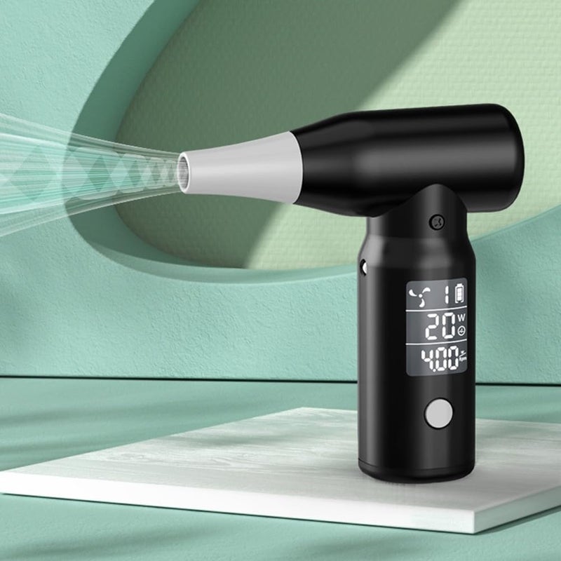 Derovan Mini Turbo Fan & Jet Blower – USB‑C Rechargeable, Up to 130,000 RPM, 3-Speed Handheld Air Duster for Dust, Cars & Electronics - Image 5