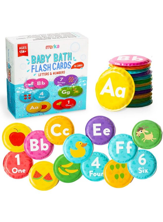 merka Bath Books For Toddlers Bath Letters And Numbers For Toddlers Set Of 36 Floating Flashcards Abcs And Numbers Learning Activities For Babies And Preschool Kids  - Image 1