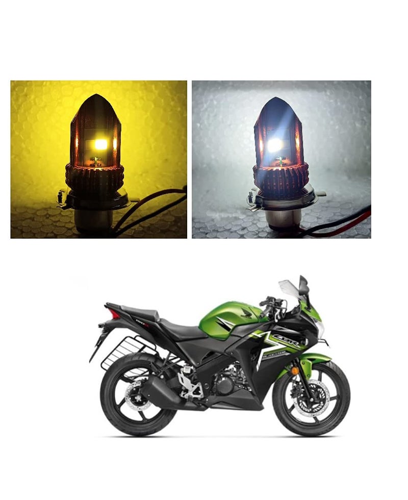 PRIKNIK Led Headlight Bulb 30W Two Color White/Yellow Light H4 Lamp Compatible With H-onda CBR 150R - Image 2