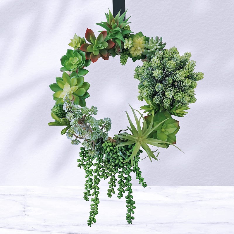 Winlyn Winlyn 19 Pcs Assorted Artificial Succulents Plants Unpotted Small Green Aloe Hops Cactus String of Pearls Picks Fake Succulents Bulk for Succulent Garden Floral Arrangement Indoor Outdoor Home Decor  - Image 2