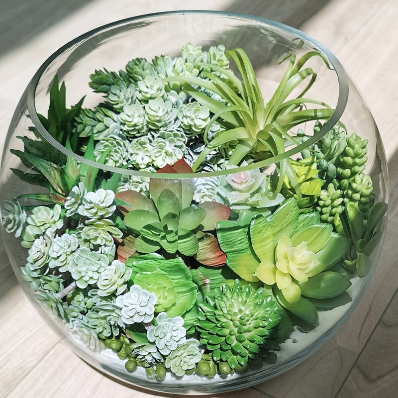 Winlyn Winlyn 19 Pcs Assorted Artificial Succulents Plants Unpotted Small Green Aloe Hops Cactus String of Pearls Picks Fake Succulents Bulk for Succulent Garden Floral Arrangement Indoor Outdoor Home Decor  - Image 4