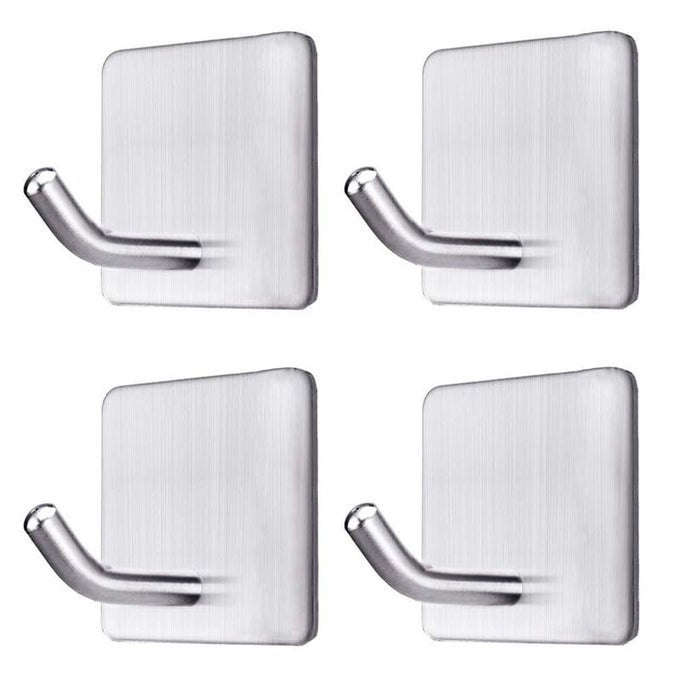 WALL HOOK ADHESIVE SELF STICK ROBE HOOKS KEY HOOKS HEAVY DUTY COAT HOOKS STAINLESS STEEL STICK ON WALL HOOKS FOR HOME KITCHEN BATHROOM10PCS