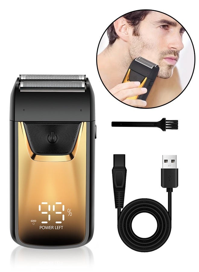Electric Shaver for Men, Double Foil Shaver for Face and Head, Head Shaver for Bald Men, Hair Cutting Machine for Men Fathers Husband, Barber Supplies, Gold - Image 1