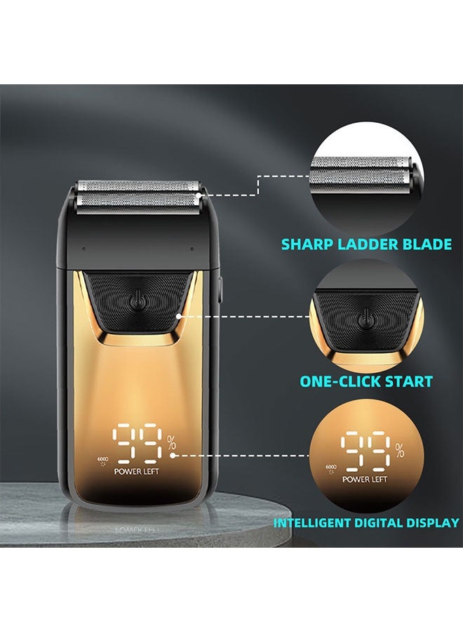 Electric Shaver for Men, Double Foil Shaver for Face and Head, Head Shaver for Bald Men, Hair Cutting Machine for Men Fathers Husband, Barber Supplies, Gold - Image 4