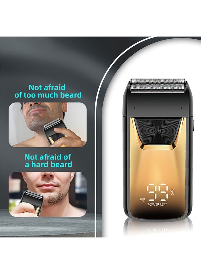 Electric Shaver for Men, Double Foil Shaver for Face and Head, Head Shaver for Bald Men, Hair Cutting Machine for Men Fathers Husband, Barber Supplies, Gold - Image 2