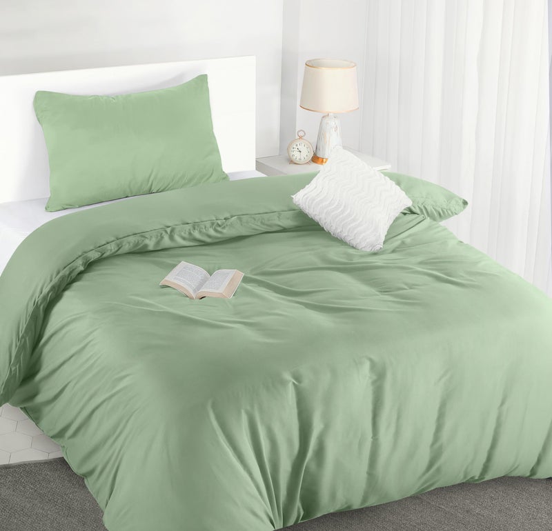 Utopia Bedding Single Duvet Cover Sets  Soft Microfibre Polyester Duvet Cover with Pillow case  Bedding Quilt Cover Set Sage