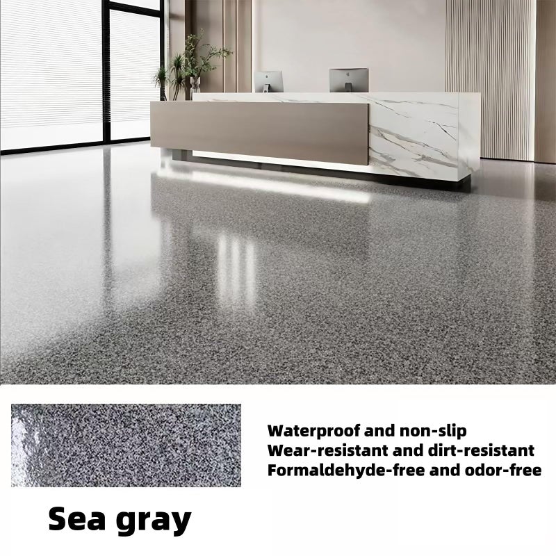 Myting Epoxy Colored Sand Floor Paint, Epoxy Floor Paint High Gloss Marble Effect Coating for Indoor and Outdoor, Wear-resistant and non-slip Self-leveling Coating Gray 35OZ(1KG) - Image 3