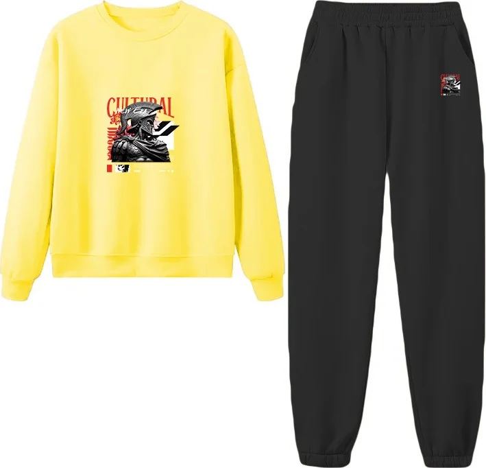 دوغ فش Tracksuit Oversize Nomorehustle Printed Tracksuit,lover,couple Combination Yellow