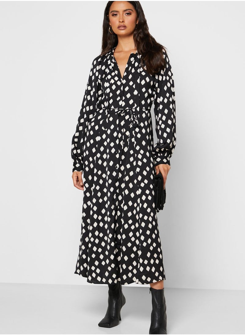 Printed Shirt Dress