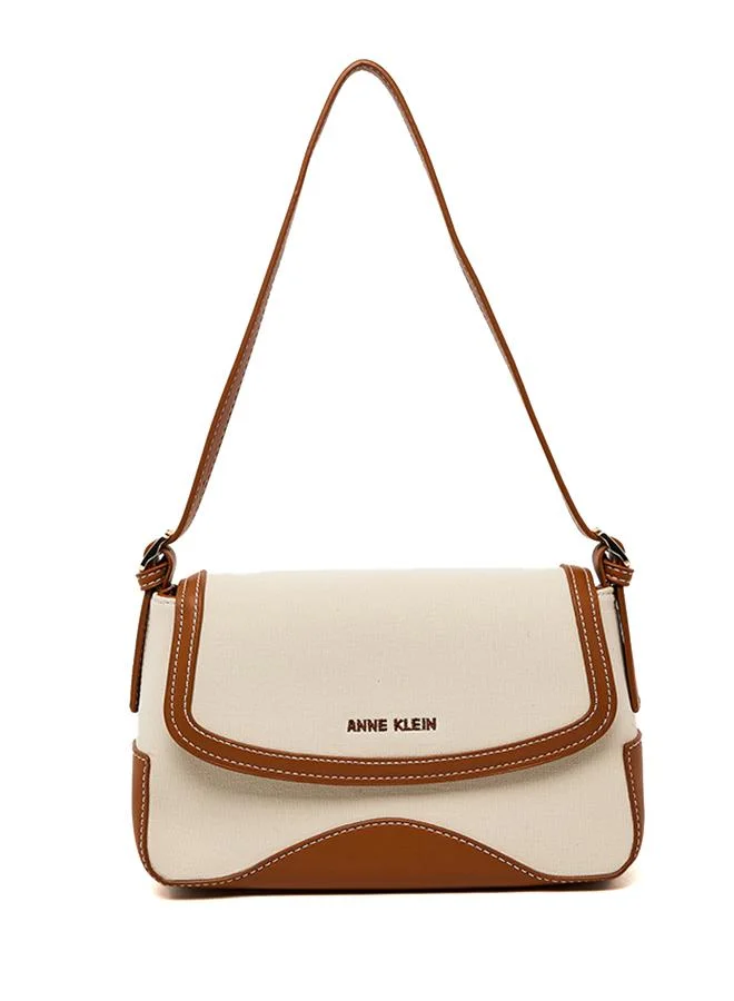 Contrast Trim Flap Shoulder Bag