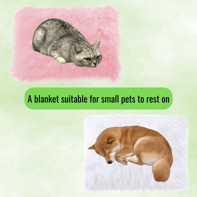 NINGDAN 14x10 inches 1pcs Rectangle Faux Fur Plush Cushion, Area Rugs Fluffy Carpet Mini Small Size Fit,for Tabletop Photography,Home Decor,Product Display,Locker Accessories for Girls (White) - Image 4