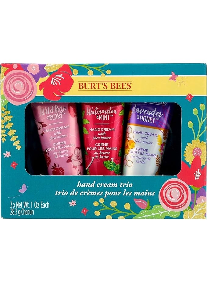 مجموعة هدايا كريم اليدين من بيرتس بيز – 3 عبوات من مرطبات اليدين الطبيعية بزبدة الشيا والزيوت النباتية، عناية مغذية باليدين
