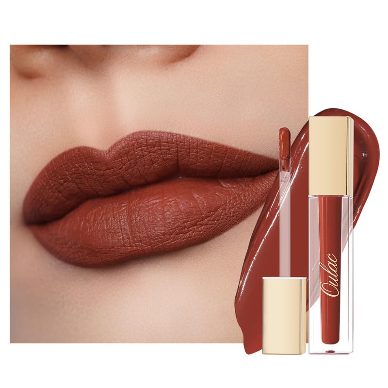 OULAC Brick Red True Matte Enriched with Rosa Damascena Flower Extract TransferProof Formula Mineral Pigments Smooth Application NonGreasy Powdery Finish Lasts for Lips - Image 2