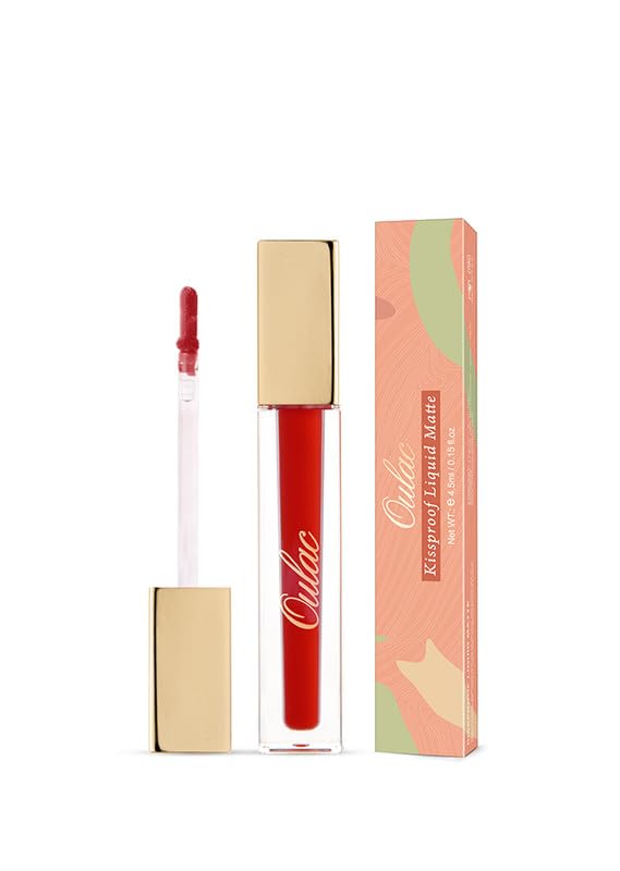 OULAC Brick Red True Matte Enriched with Rosa Damascena Flower Extract TransferProof Formula Mineral Pigments Smooth Application NonGreasy Powdery Finish Lasts for Lips - Image 3