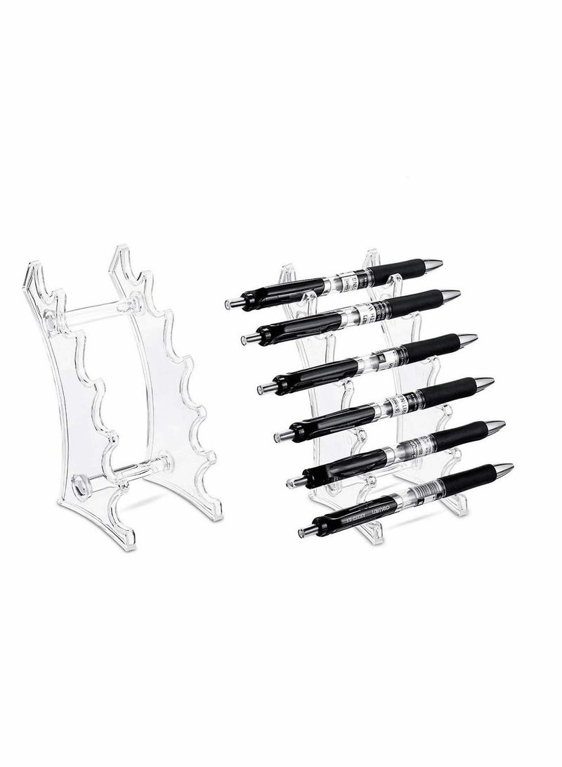 KASTWAVE 2 PCS Pen Display Stand Makeup Brush Display Stand 6 Slots Brush Holder Pen Holder Cosmetic Organizer for Pen, Eyebrow Pencil, Makeup Brush, Nail Brush Home Office or Store - Image 1