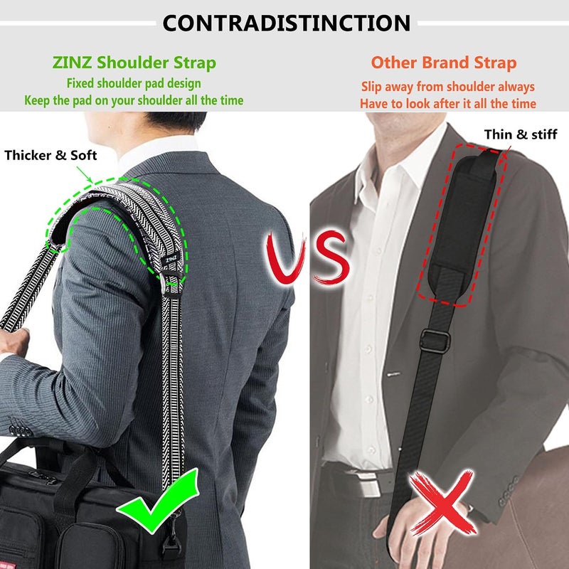 ZINZ Shoulder Strap, 79" Padded Adjustable Shoulder Bag Straps Replacement for Bags with D-Ring - Image 2