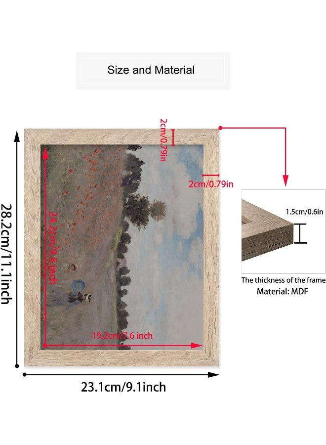 HoozGee Poppy Field Picture Framed Wall Art Prints by Claude Monet - Image 5