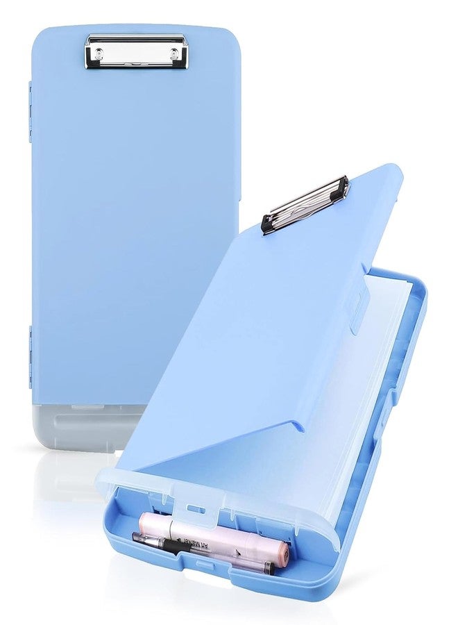 oddpod™ Moto Heavy Duty Clipboard with Side Opening/Clip Pad with Low Profile Clip for Dual Storage of A4 Papers and Pen Holder (Powder Blue) - Image 1