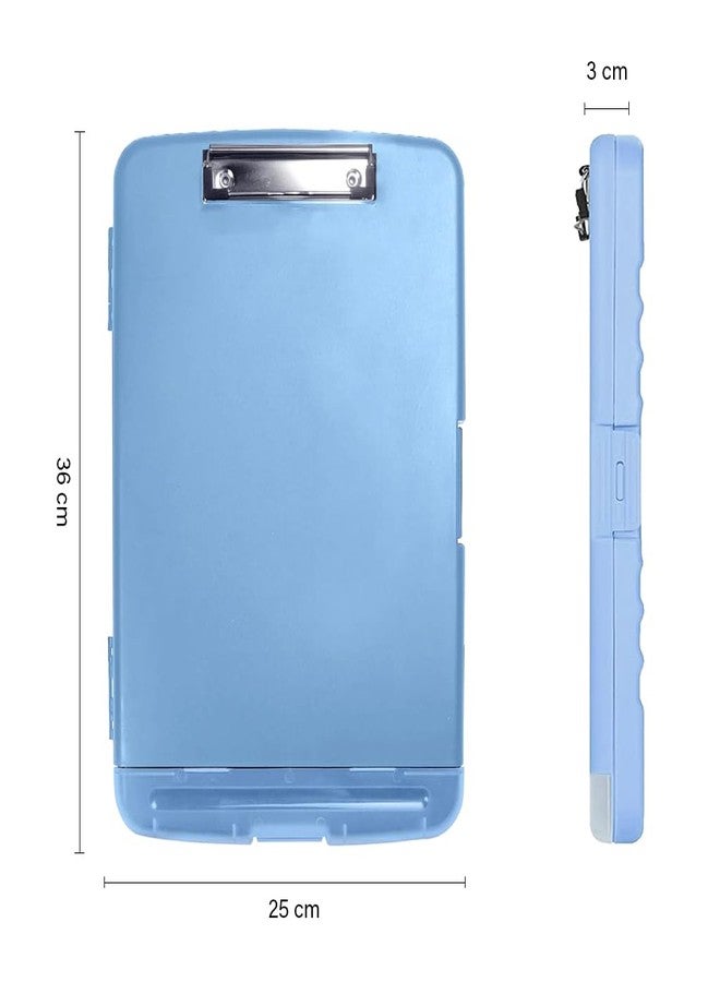 oddpod™ Moto Heavy Duty Clipboard with Side Opening/Clip Pad with Low Profile Clip for Dual Storage of A4 Papers and Pen Holder (Powder Blue) - Image 3