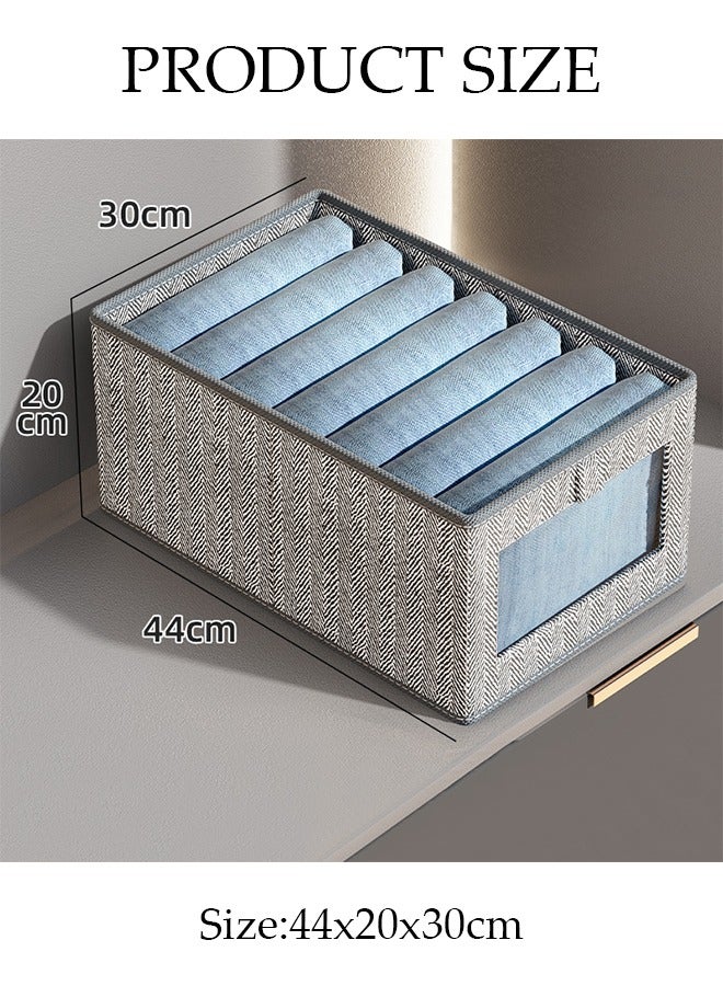 DUNISO 3 Pieces Foldable Closet Storage Organizer with Lids Washable Closet Storage Box with Carrying Handles and Clear Window Cube Storage Bin for Clothes Wardrobe Home Bedroom Office - Image 2