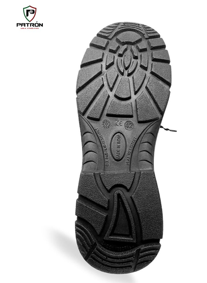 Patron BISON | B2412 PATRON Men Women Leather Safety Shoe With Metal Toe Cap Breathable EVA PU Insock Lightweight Comfortable Puncture Proof Industrial Factory Work Protective  - Image 3