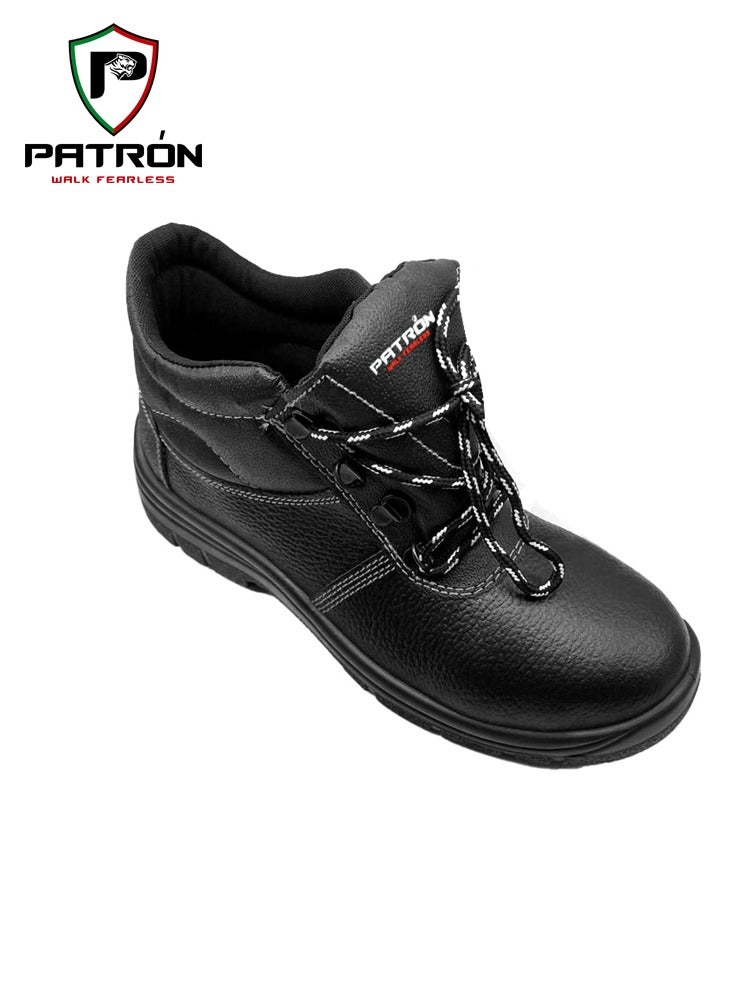 Patron BISON | B2412 PATRON Men Women Leather Safety Shoe With Metal Toe Cap Breathable EVA PU Insock Lightweight Comfortable Puncture Proof Industrial Factory Work Protective  - Image 2