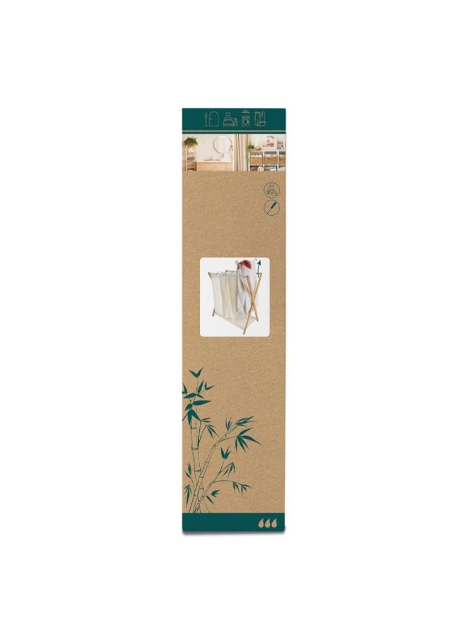 Tendance 3-Compartment Removable Laundry Hamper Natural and White 102 L 98206104 - Image 3