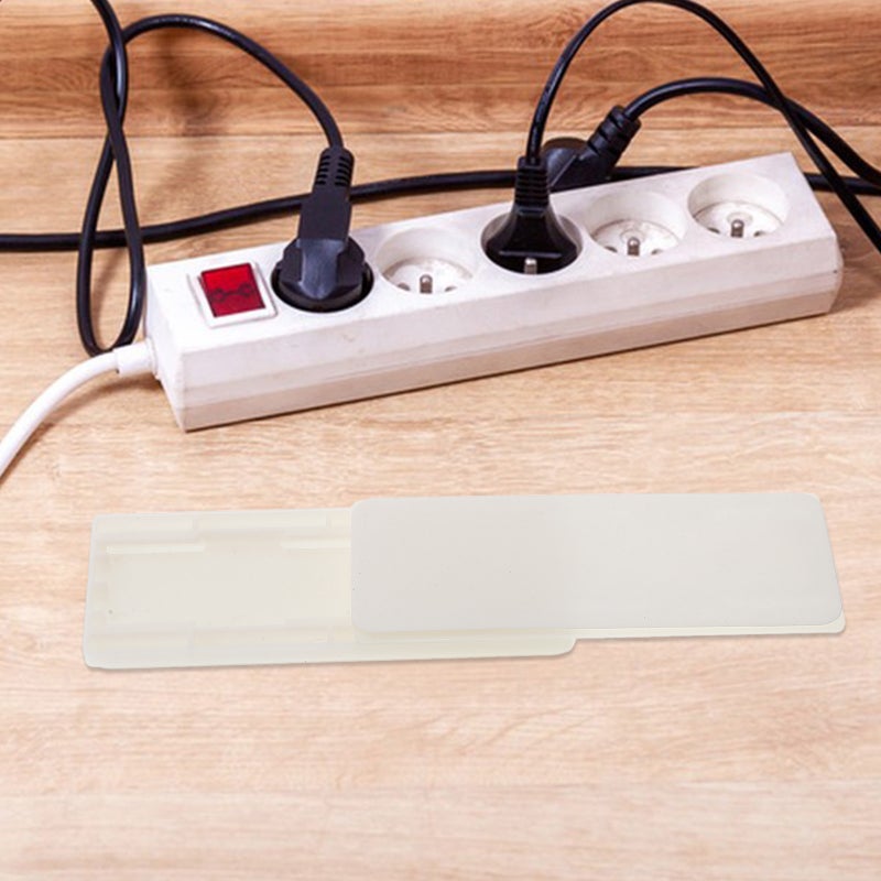 6PCS Punch Strip Fixator Wall Hanging Socket Fixer Self-adhesive Socket Hook Organizer for Outlet Adapter (White) - Image 5