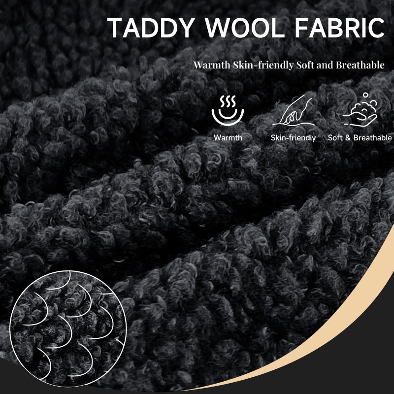 XIAROGEE Teddy Wool Armless Accent Chair Cover Heavy-duty Soft Plush Armless Chair Slipcover Accent Chairs Covers without Arms Warm Fuzzy Slipper Chairs Slipcover for Living Room/Bedroom/Hotel DÃ©cor (Black, 1) - Image 4