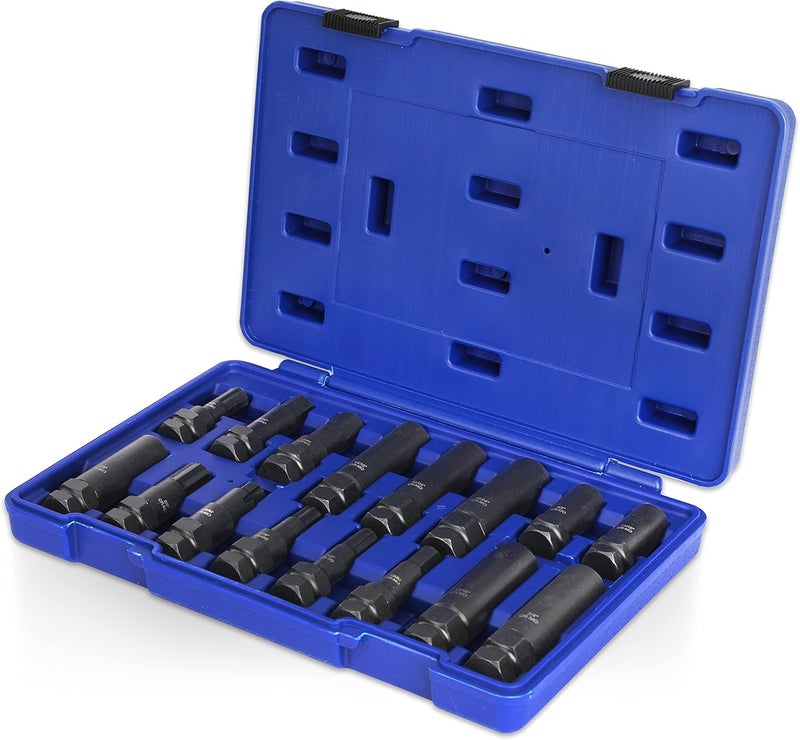 PLATINUMEDGE Lug Nut Key Set, 16 Pieces SAE & Metric Wheel Lock Removal Tool Kit - Image 1
