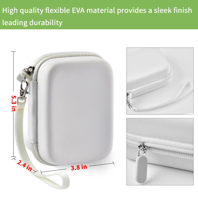 ALKOO Case Compatible with Canon for Ivy/for Ivy 2 Mobile Mini CLIQ CLIQ+ CLIQ2 CLIQ+2 Instant Camera Printer, Wireless Bluetooth Portable Smartphone Printer, Mesh Pocket fits Paper & Cable, White - Image 3