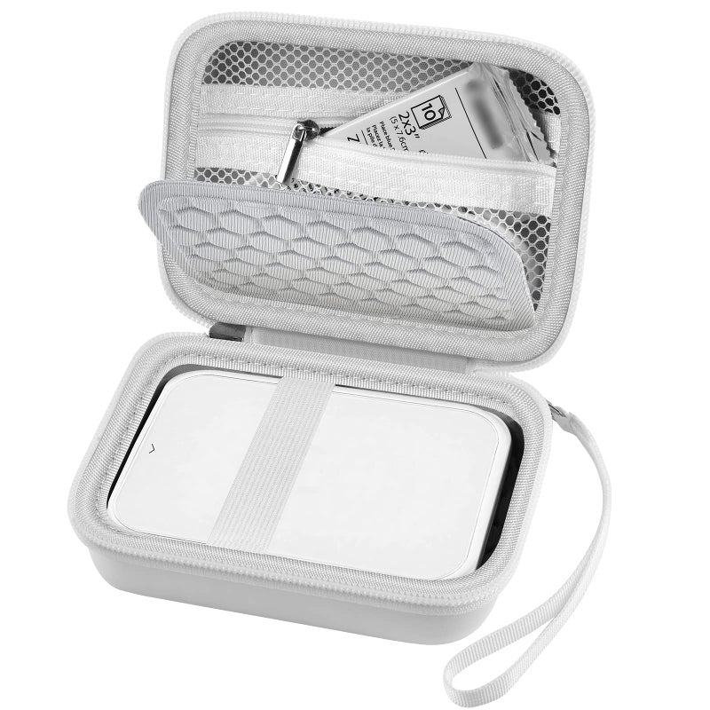 ALKOO Case Compatible with Canon for Ivy/for Ivy 2 Mobile Mini CLIQ CLIQ+ CLIQ2 CLIQ+2 Instant Camera Printer, Wireless Bluetooth Portable Smartphone Printer, Mesh Pocket fits Paper & Cable, White - Image 1