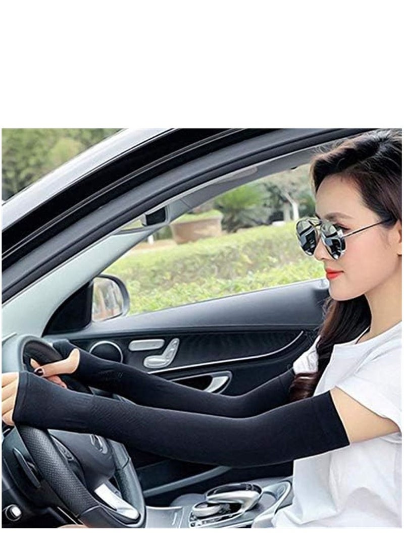 Generic 1 Pair Cooling Arm Sleeves UV Protective Absorbent Arm Cover for Outdoor Cycling Driving Running  - Image 4