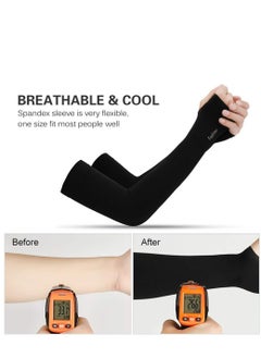 Generic 1 Pair Cooling Arm Sleeves UV Protective Absorbent Arm Cover for Outdoor Cycling Driving Running  - Image 3