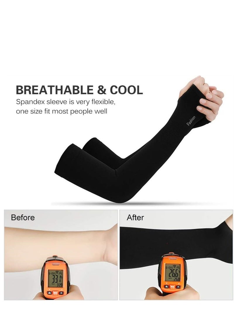 Generic 1 Pair Cooling Arm Sleeves UV Protective Absorbent Arm Cover for Outdoor Cycling Driving Running  - Image 3