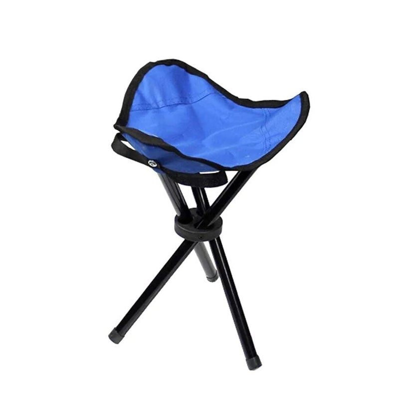 VDHJA Folding Tripod 3 Leg Stool for Camping Travelling Portable Foldable Camping Folding Stool Outdoor Hiking Fishing Picnic Travel BeachGarden Lawn with Strap Oxford Cloth 1 PCS Blue - Image 1