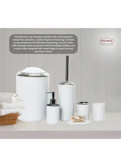 Feelings Feelings Bathroom 6Pcs Set White  - Image 4