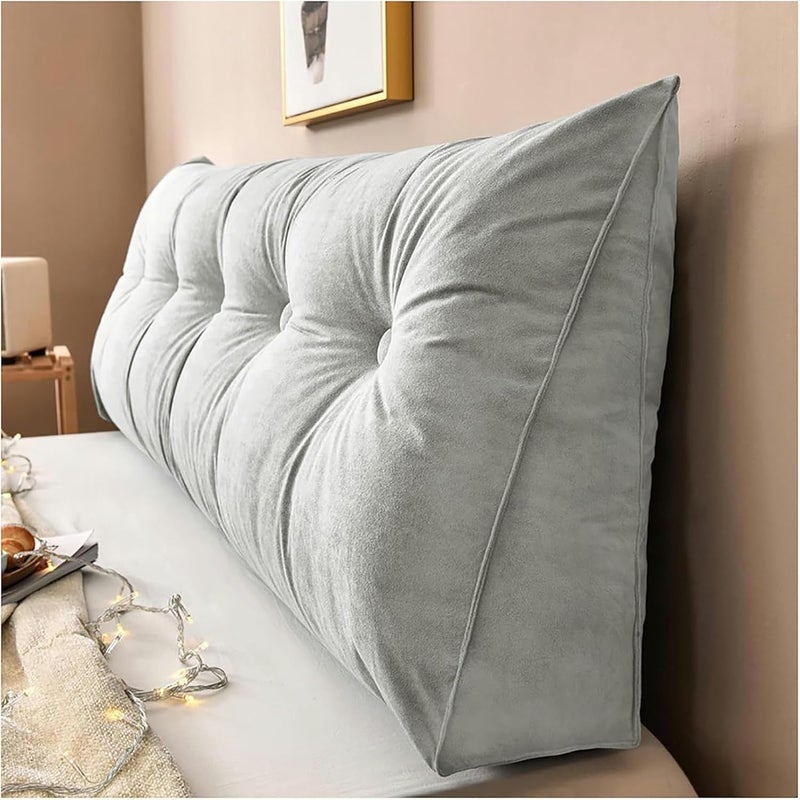 Large Headboard Pillow Triangular Wedge Backrest Positioning Support Bed Rest Reading Pillows Headboard Wedge Pillows with Removable Cover for Day Bed Bunk Bed - Image 1
