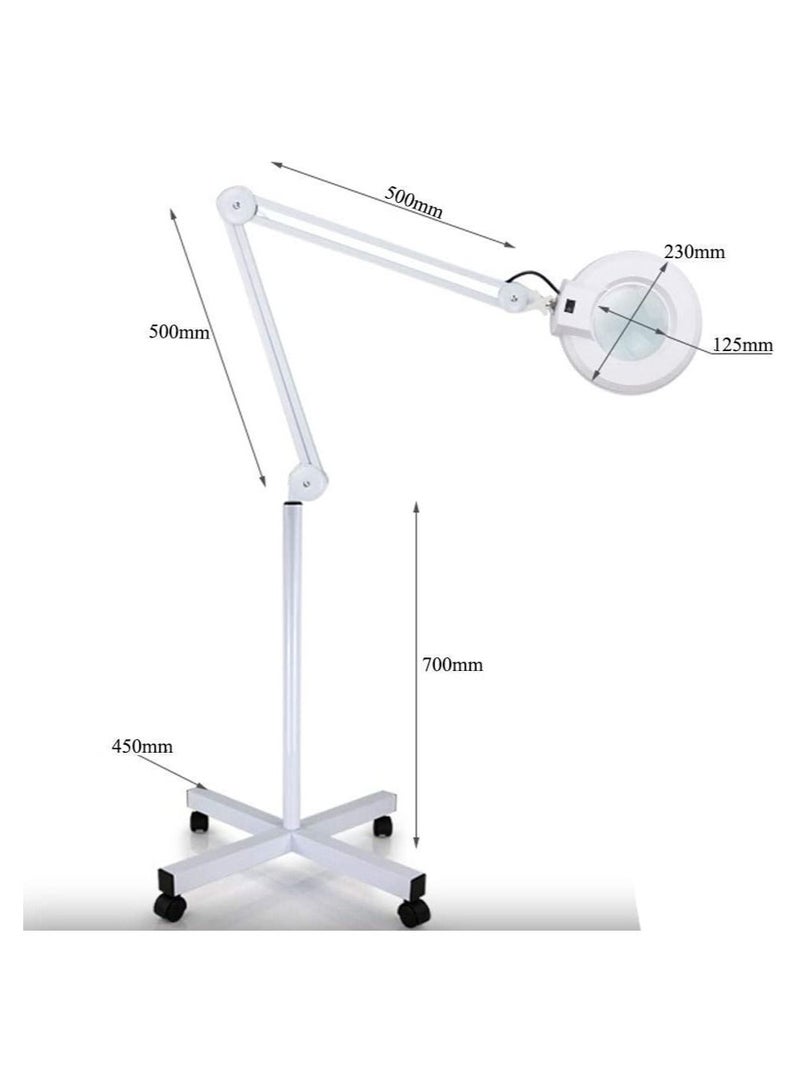 LA PERLA TECH  Magnifier Lamp, Magnification Lens with Stand, Flexible Height Adjustable-Clinic- Beauty- Salon -SPA-Nails… - Image 2