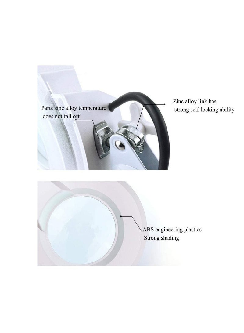 LA PERLA TECH  Magnifier Lamp, Magnification Lens with Stand, Flexible Height Adjustable-Clinic- Beauty- Salon -SPA-Nails… - Image 3