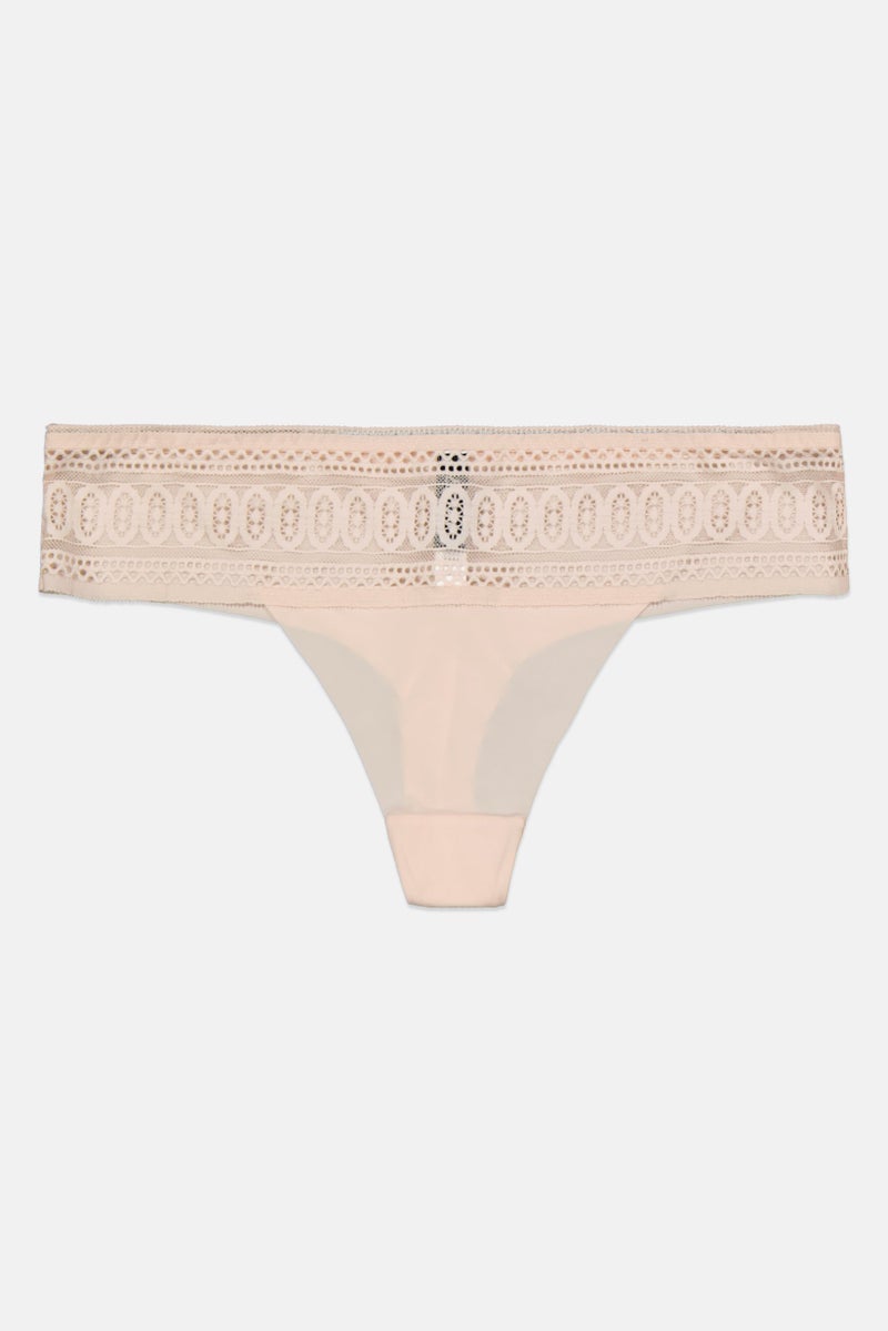Etam Women Textured Pull On Panties, Pink  - Image 1
