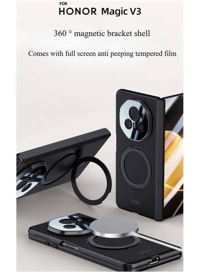 Compatible with Honor Magic V3 Magnetic Hinge Protection Case, Rotatable Bracket Stand Back Cover Privacy Screen Protector For - Image 2