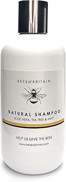 BEES of BRITAIN 99 Natural Shampoo for Oily Hair Tea Tree Mint No SulfatesParabens pH 55 Sensitive Skin We Donate 5 of our Profit to Save Bees Pollinators 250ml - Image 1